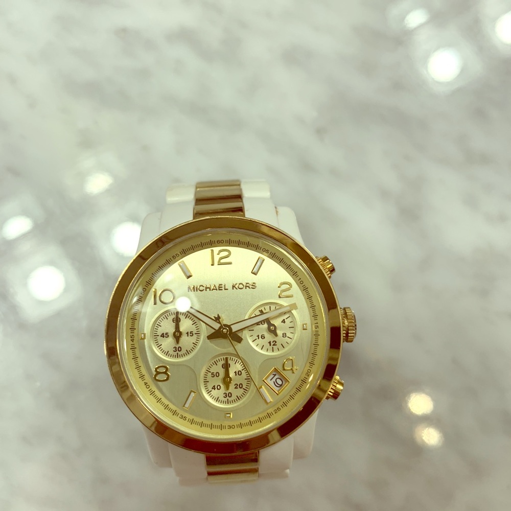 White & Gold band Michael Kors watch